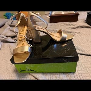 Sam Edelman Gold Chunky Heels